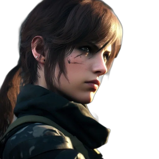 jacket, face, weapon, photorealistic transparent PNG cut-out