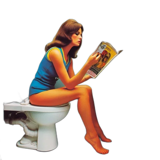 woman, reads, futuristic, bathroom transparent PNG cut-out