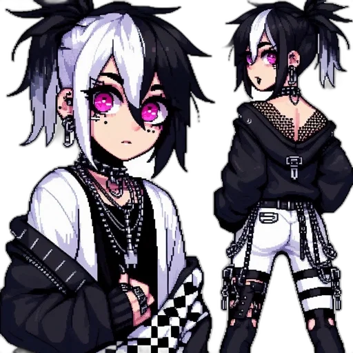 jacket, creature, pixel art, anime transparent PNG cut-out