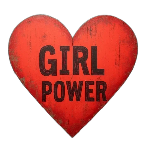 inscription, girl, power, heart transparent PNG cut-out