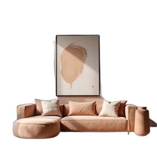 furniture, 3d render, photorealistic, earth tones transparent PNG cut-out