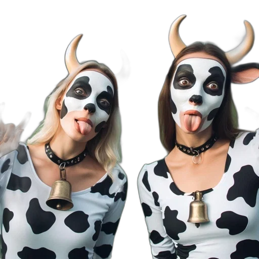 mask, animal, two, individuals transparent PNG cut-out