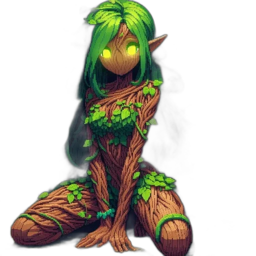 creature, tree, staff, dragon transparent PNG cut-out
