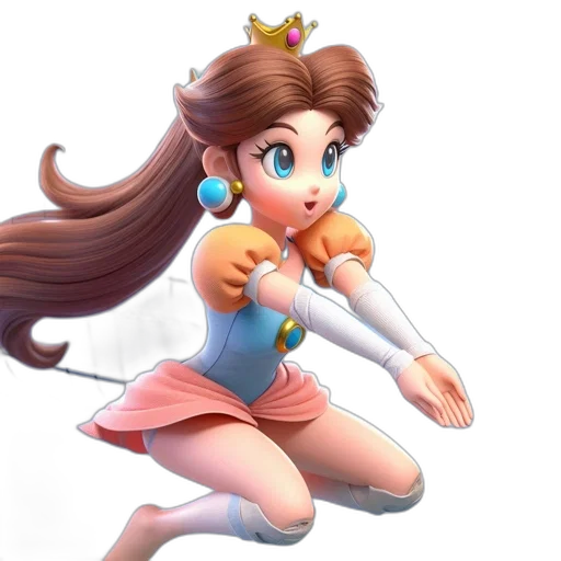 dress, staff, crown, 3d render transparent PNG cut-out
