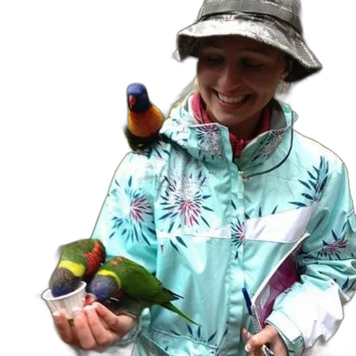 jacket, hat, animal, staff transparent PNG cut-out