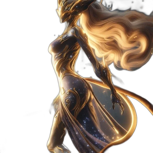dragon, dress, hair, mask transparent PNG cut-out