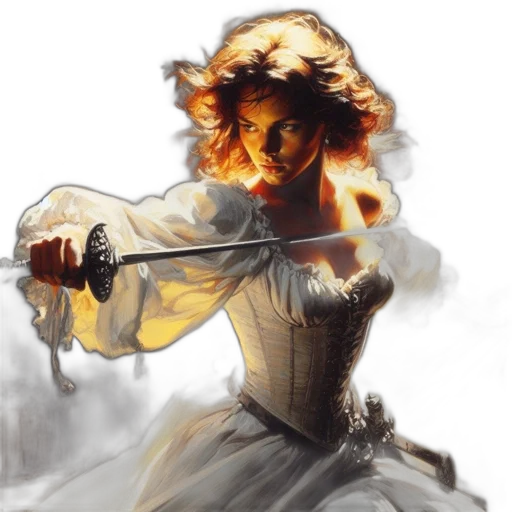 dress, staff, sword, weapon transparent PNG cut-out