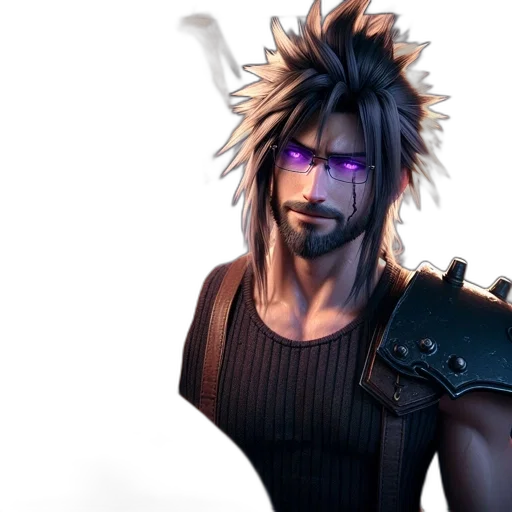 hair, staff, weapon, cyberpunk transparent PNG cut-out