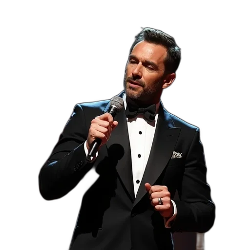 jacket, hughjackman, performing, australian transparent PNG cut-out