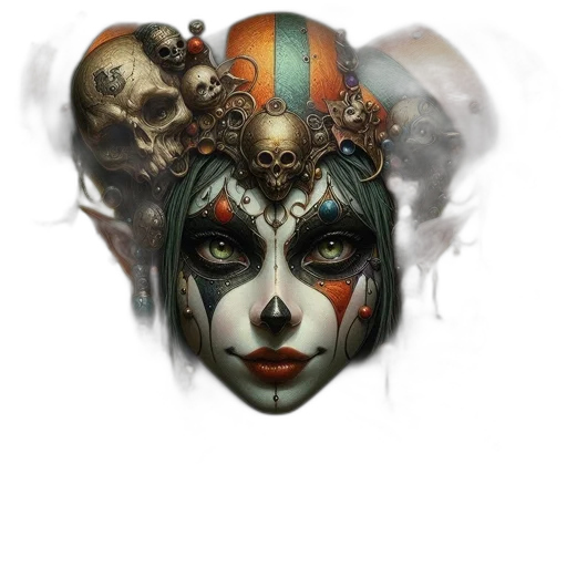 mask, face, crown, fantasy art transparent PNG cut-out