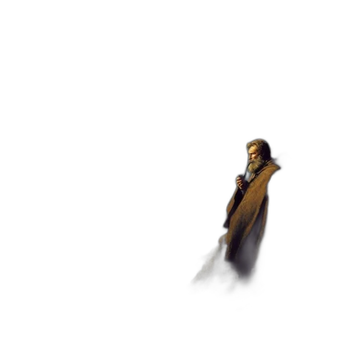 jacket, staff, weapon, creature transparent PNG cut-out