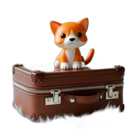 staff, 3d render, small, orange transparent PNG cut-out