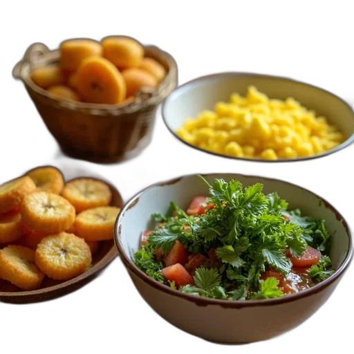 food, variety, items, displayed transparent PNG cut-out