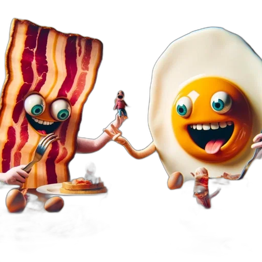 food, concept art, 3d render, playful transparent PNG cut-out