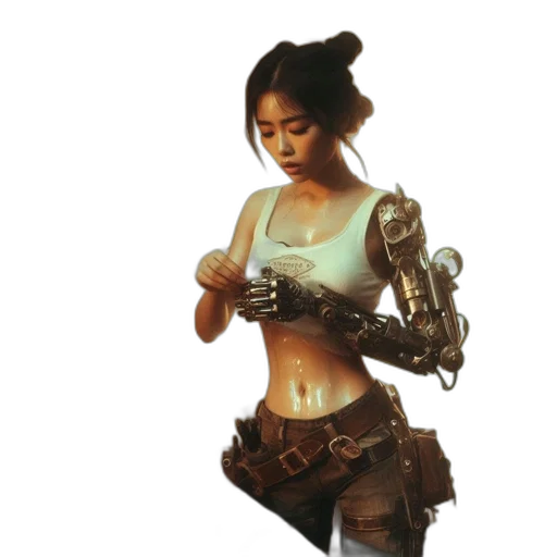 robot, weapon, concept art, fantasy art transparent PNG cut-out