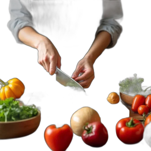 food, photorealistic, 3d render, person transparent PNG cut-out