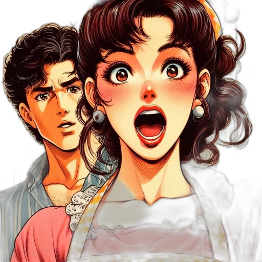face, comic book art, anime, vaporwave transparent PNG cut-out