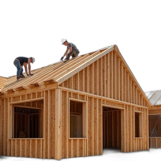 building, 3d render, workers, installing transparent PNG cut-out