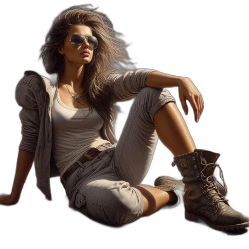 shoes, jacket, jewelry, photorealistic transparent PNG cut-out