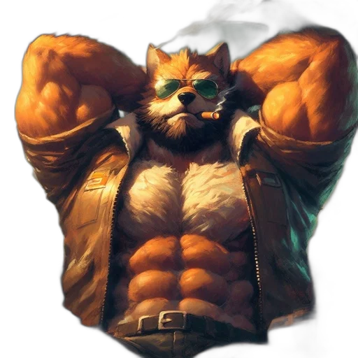 jacket, animal, concept art, comic book art transparent PNG cut-out