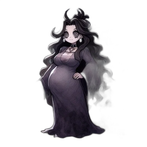 dress, hair, crown, creature transparent PNG cut-out