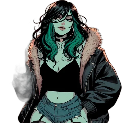jacket, comic book art, concept art, cyberpunk transparent PNG cut-out
