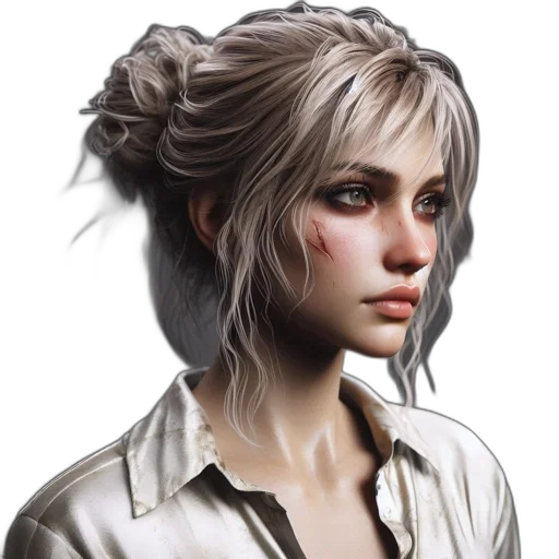 face, jacket, hair, concept art transparent PNG cut-out