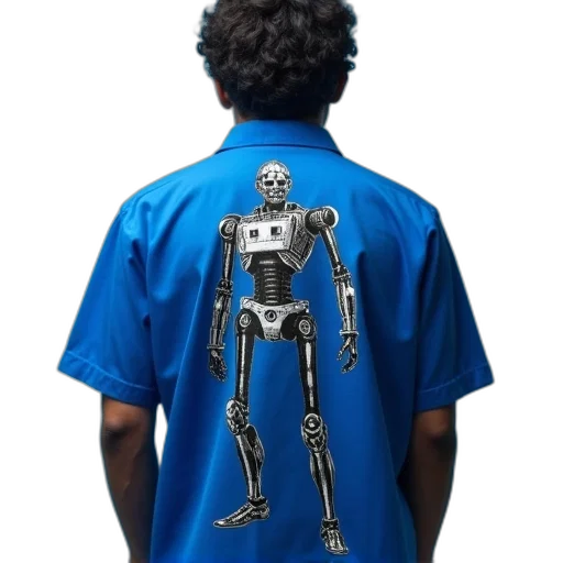 robot, jacket, staff, dress transparent PNG cut-out