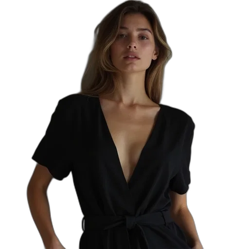 dress, jacket, jewelry, dark transparent PNG cut-out