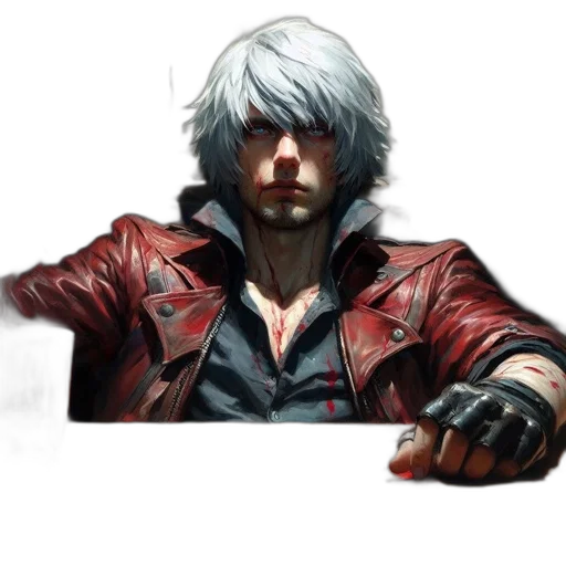 jacket, face, weapon, concept art transparent PNG cut-out
