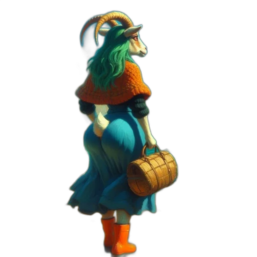 dress, staff, hat, dragon transparent PNG cut-out