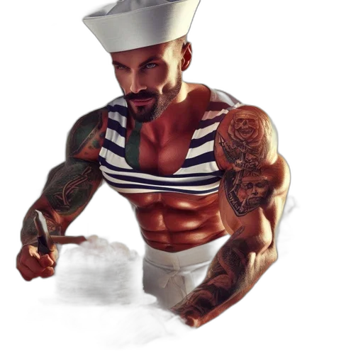food, staff, hat, 3d render transparent PNG cut-out