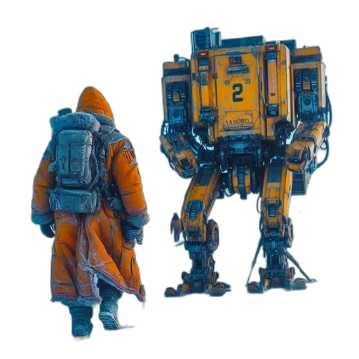 robot, jacket, concept art, cyberpunk transparent PNG cut-out