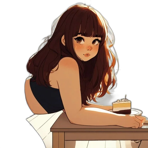 dress, hair, food, concept art transparent PNG cut-out