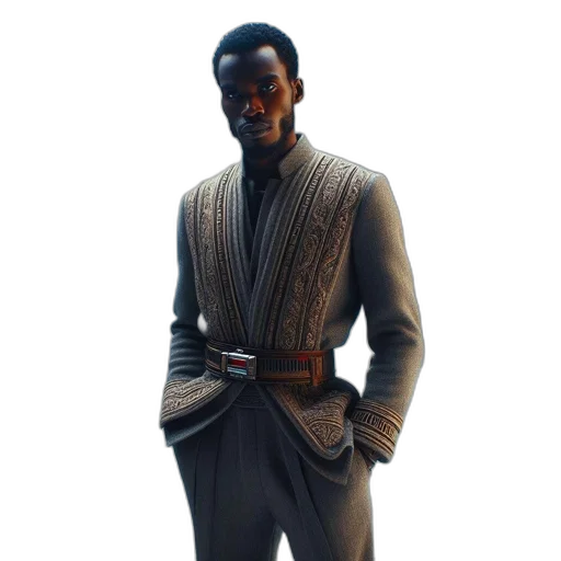 jacket, staff, robot, face transparent PNG cut-out