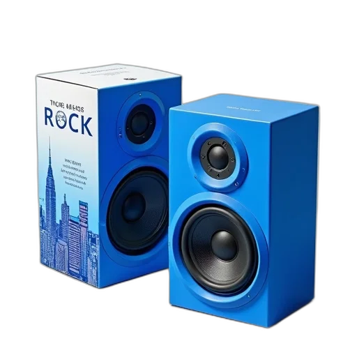 3d render, photorealistic, blue, speaker transparent PNG cut-out
