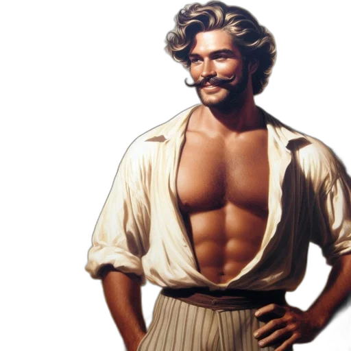 photorealistic, muscular, man, long transparent PNG cut-out