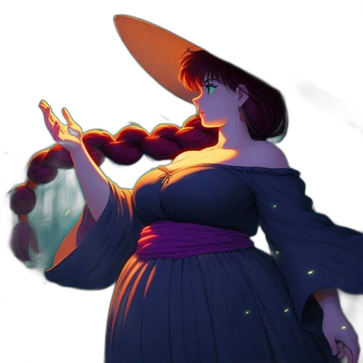 dress, staff, hat, crown transparent PNG cut-out