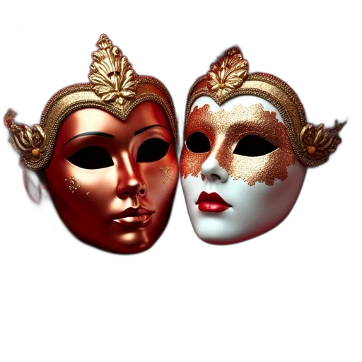 mask, jewelry, crown, 3d render transparent PNG cut-out