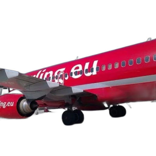 3d render, red, airplane, ueling transparent PNG cut-out