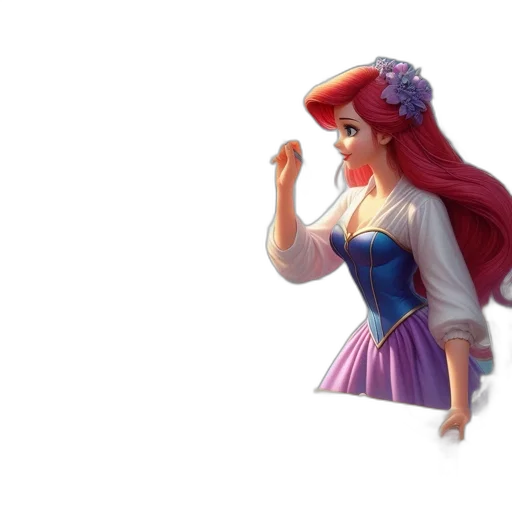 dress, crown, face, staff transparent PNG cut-out