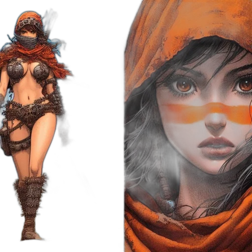 concept art, fantasy art, comic book art, photorealistic transparent PNG cut-out