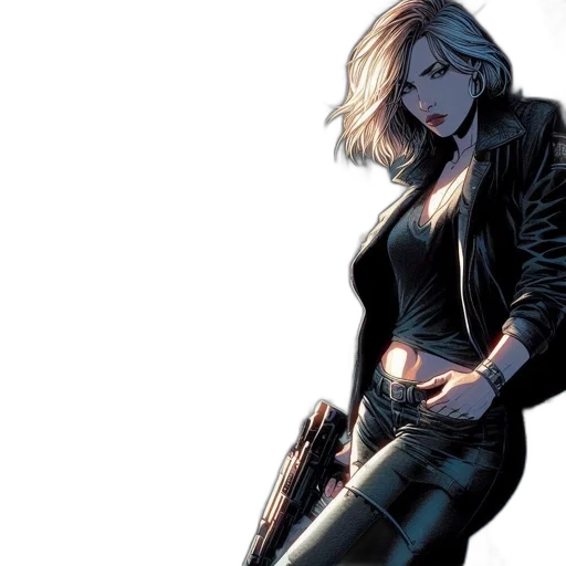 jacket, weapon, comic book art, concept art transparent PNG cut-out