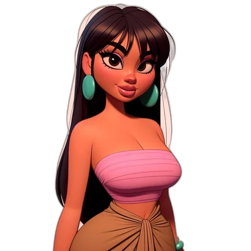 dress, cartoon, 3d render, concept art transparent PNG cut-out