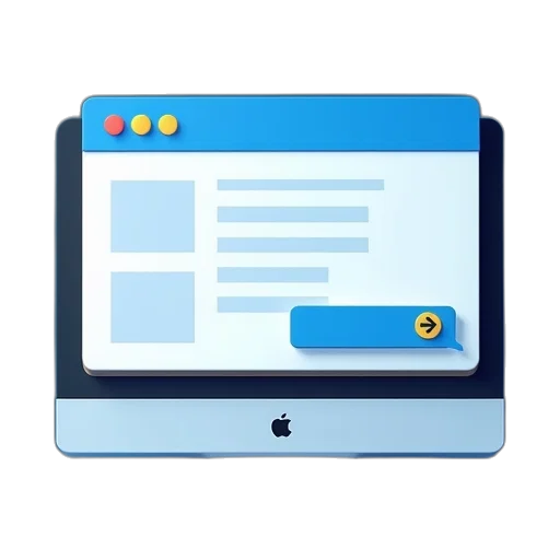 3d render, blue, computer, screen transparent PNG cut-out