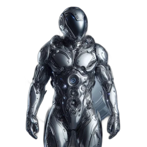 robot, concept art, 3d render, cyberpunk transparent PNG cut-out