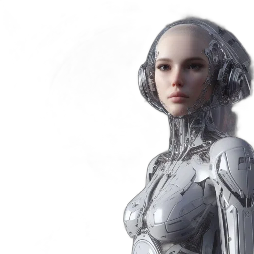 robot, face, concept art, cyberpunk transparent PNG cut-out