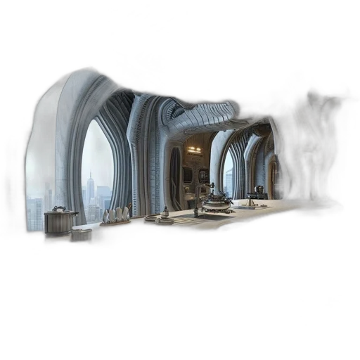 furniture, building, concept art, 3d render transparent PNG cut-out