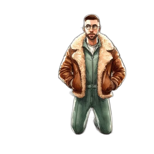 jacket, concept art, cartoon, comic book art transparent PNG cut-out