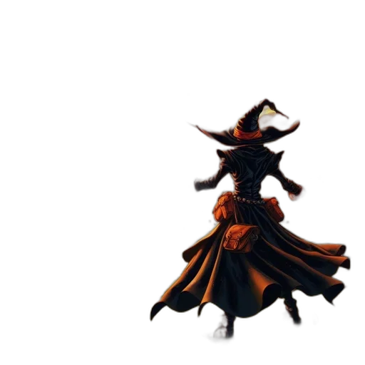 dress, hat, staff, mask transparent PNG cut-out